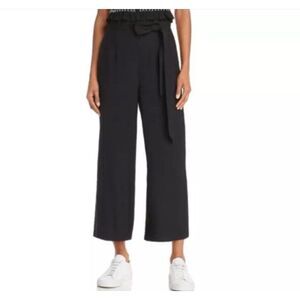 Lost + Wander Womens Bloody Mary Black Cropped Belted Wide‎ Leg Pants Medium